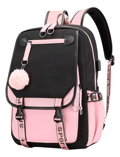 Atrix Waterproof Kawaii Korean Style Backpack with USB Notebook Port 0