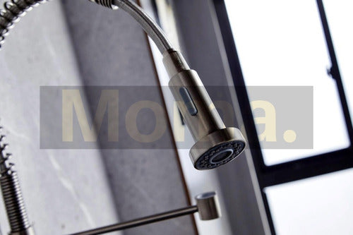 Moma Gourmet Silver Kitchen Tap Monocomando with Sprayer 4