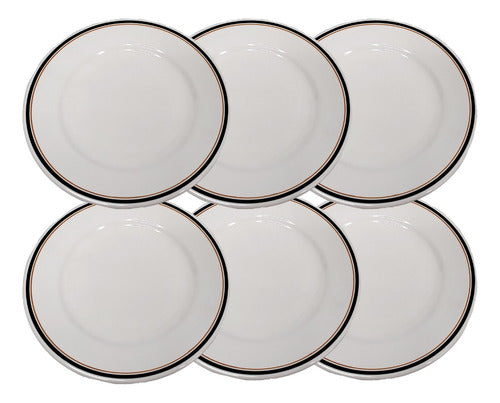 Set of 6 Flat Porcelain Dessert Plates 19cm Olmos 0