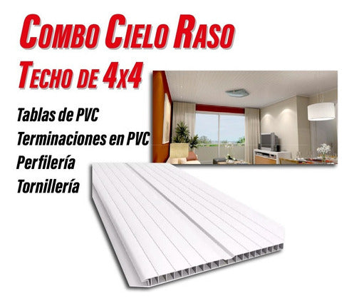 Lambriz Cielo Raso Y Revestimientos En Pvc - Kit Completo 0