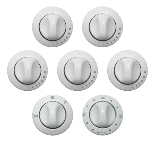 Domec 7 White Knobs with Timer and Igniter 0