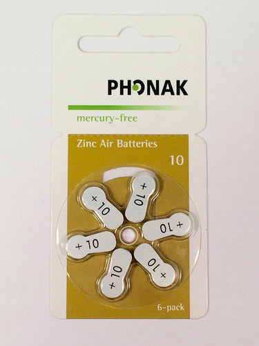 Phonak Sin Mercurio Tamao 10zinc Air Pilas De Botn Para Audf 0