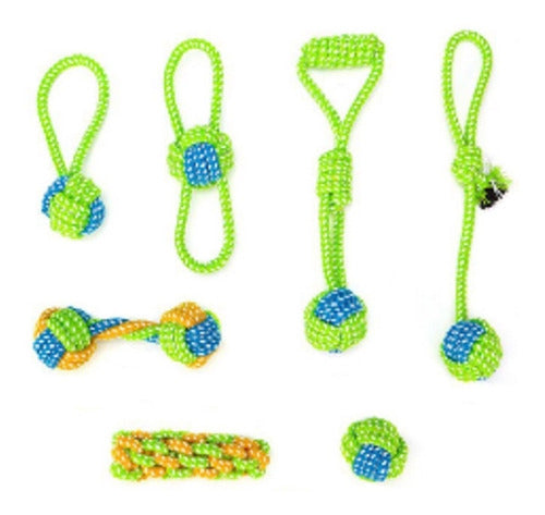 Ocean Gadgets Dog Toys Set of 7 - Rope Ball Chew Toys 0