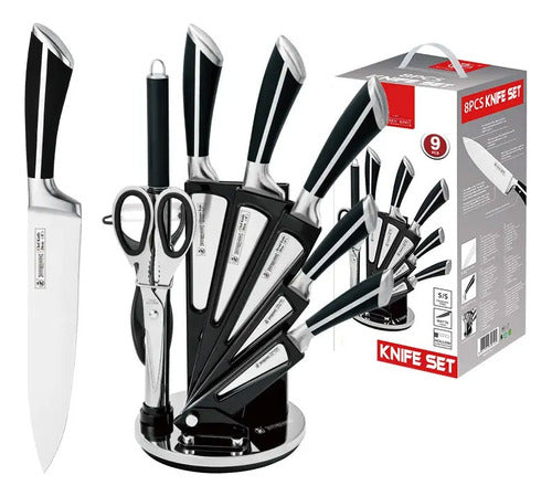 Purare Home Professional Kitchen Knife Set Stainless Steel 9 Pieces 0