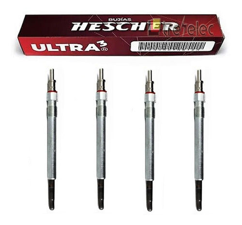 HESCHER ULTRA Kit 4 Preheat Glow Plugs for Sprinter 313 413 Jeep Cherokee 0