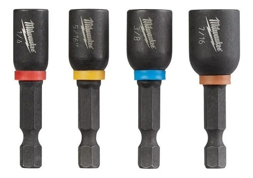 Milwaukee SHOCKWAVE™ Magnetic Nut Drivers 1/4-5/16-3/8-7/16 (Set of 4) 0