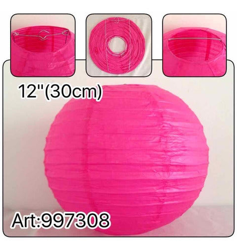 Pack of 5 Chinese Paper Lanterns 30cm - Assorted Colors 6