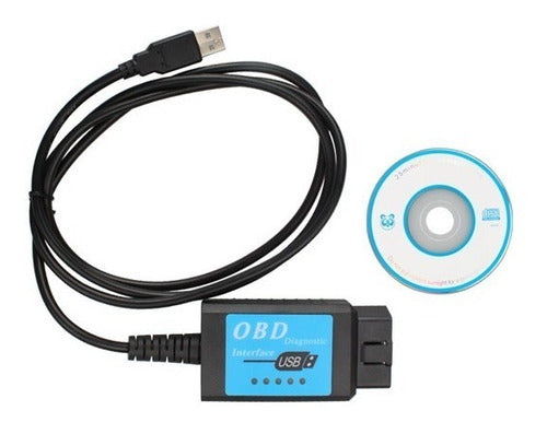 Escaner Automotriz Multimarca Elm327 Usb Obd2 1