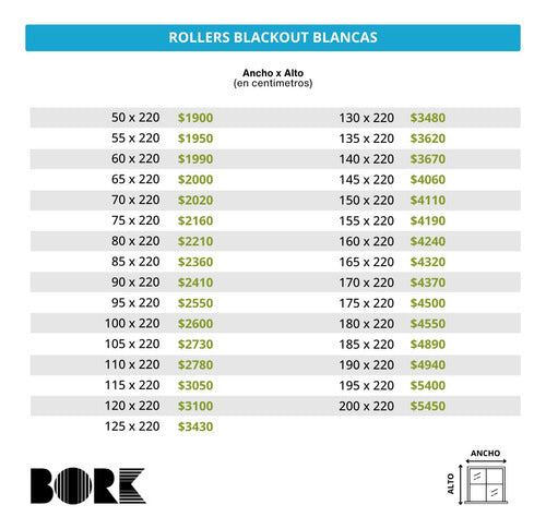 Bork Cortina Roller Blackout Crudo - Soportes Metálicos 2