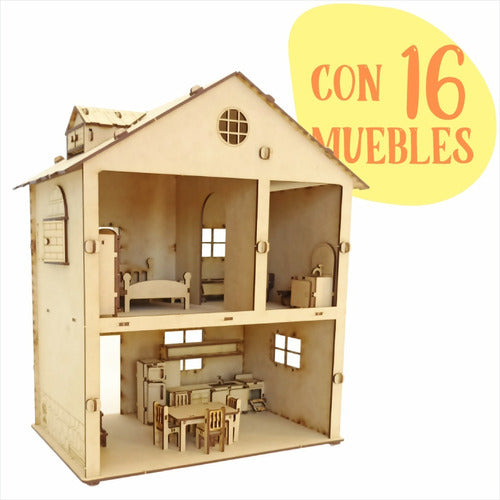 Granada Juguetes Mini Campestre Doll House with 16 Furniture Pieces 1