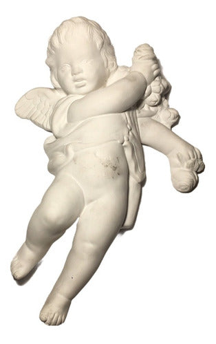 Large Cherub Angel for Painting and Hanging in Plaster 30 cm 0
