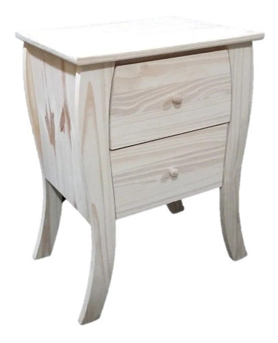 Lomas Pino Curved Nightstand in Solid Pine 0