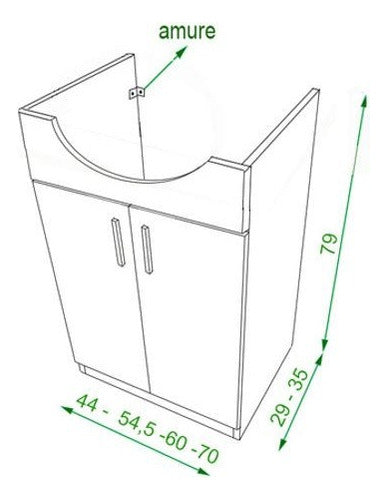 Mueble Para Baño Con Dos Puertas De 50 Cm 3