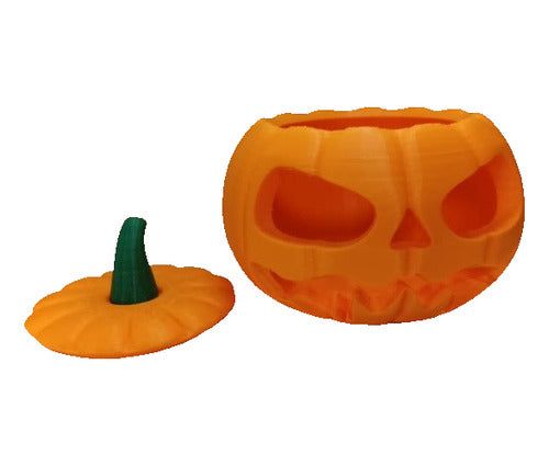 Caramelera Calabaza Halloween Plástica 3d Grande 0