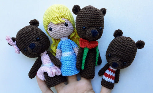 Amigurumi Títeres De Dedo - Ricitos De Oro Y Los 3 Ositos 4