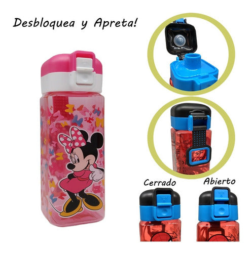 Square Double Closure Disney Characters Water Bottle Cresko 2