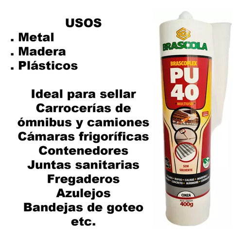 Pegamento Brascoflex Adhesivo Poliuretanico Brascola Gris 1