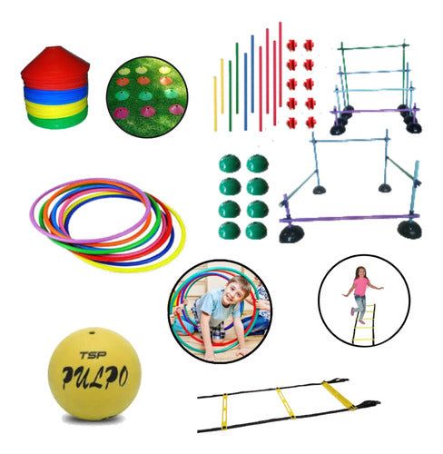 La Mancha Deportes y Fitness Psychomotricity Set: Hurdles, Rings, Cones, Ladder & Octopus Ball 0