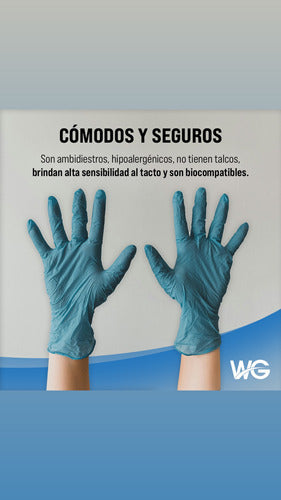 World Glove Box of 100 Black Nitrile Gloves S M L Powder-Free 1