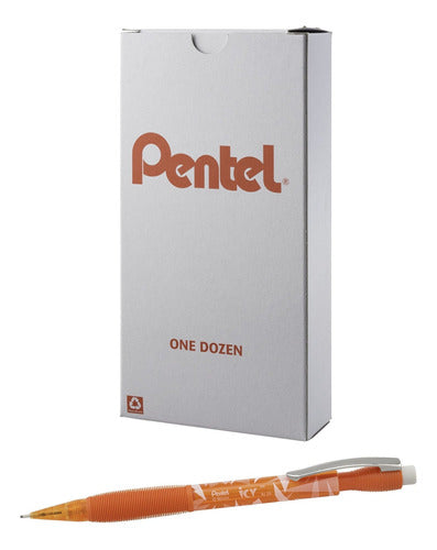 Pentel ICY Mechanical Pencil, 0.9mm, Tinted Orange Barrel X12 0