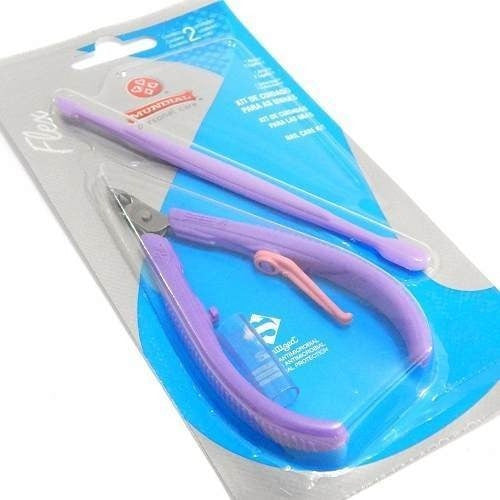 Mundial Personal Care Basic Nail Care Kit - Violet - Cutter + Spatula 3