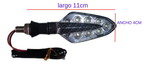 Oumurs Giro Guiño Moto X4 Simil Carbono 9 Led Motomel Skua 150 250 1