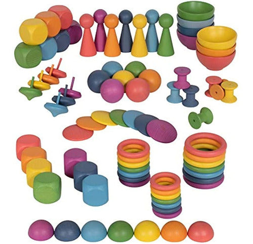 TickiT 73979 Rainbow Wooden Super Set - Juego De 84-12 Forma 0