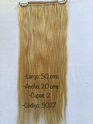 Set of 2 Natural Hair Curtain Extensions 50cm x 20cm Microclip Attachment 3