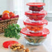 Mandarin Set of 5 Stackable Airtight Glass Bowls with Lids 5