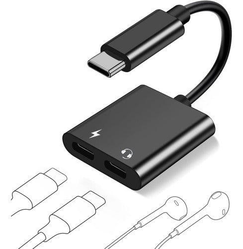 LecLooc USB C Splitter for iPhone 15, Dual Charge and Audio Adapter 0