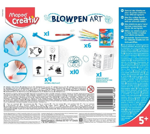 Maped Creativ Blow Pen Art Set - Stencils and Airbrush Markers 1