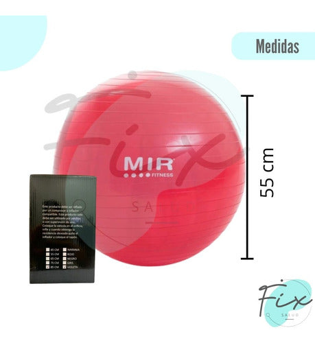 Mir 55cm Pilates Yoga Fitness Ball - Red 2