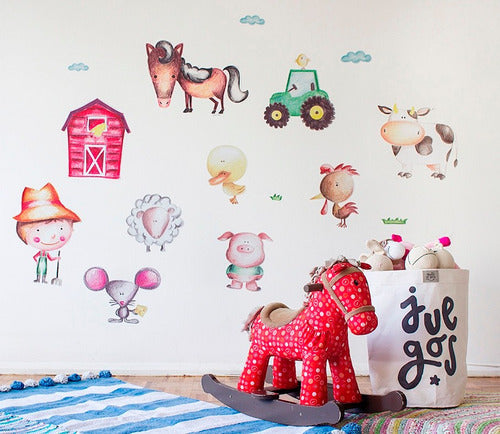 Linda Wall Vinilos Pared Granja Decoración Infantil Animales 0