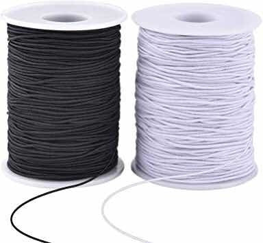 White 2.5mm Elastic Cord for Face Masks - 50 Meters 0