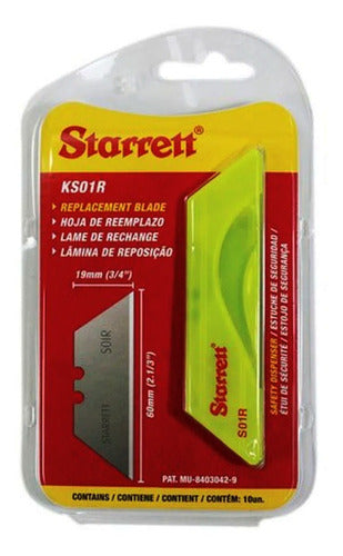 Lamina De Estilete Trapezoidal Starrett Ks01r C/ 10 Laminas 0