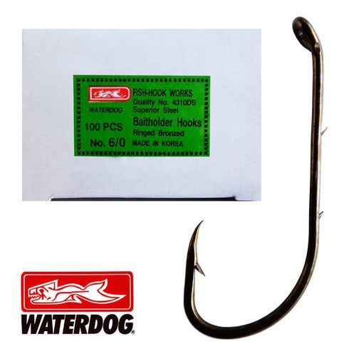 Anzuelos Waterdog Pesca Mar 4310#8/0 X 100 Unidades 5,5 Cm 0