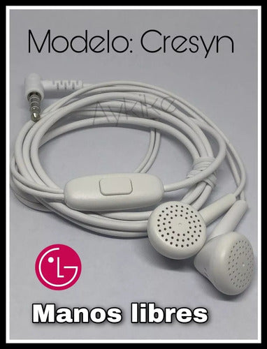 LG G4 G5 G6 G7 K50 K11 K9 Original Hands-Free Earphones CRESYN White 4