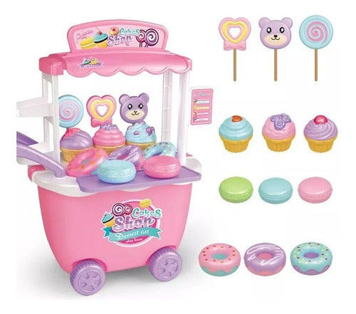 Crazy Toys Juego Infantil Carrito Dulces Cakes Shop Color Rosa Juguete 0