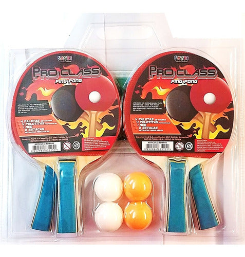 Faydi Set Ping Pong 4 Paletas Pelotas Red Soporte Super Cla Fd4440 0