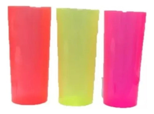 Pack of 20 - Fluorescent Acrylic Long Drink Glasses 0