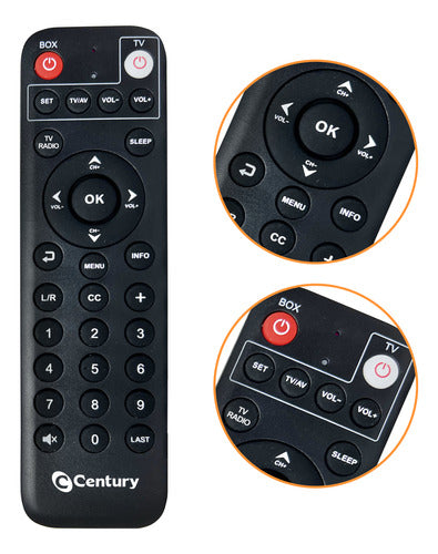 Controle Remoto Receptor Century Midiabox Hdtv B3 - Original 0