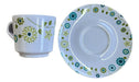 MP Set X6 Tazas De Te Con Plato Melamina Flowers 1