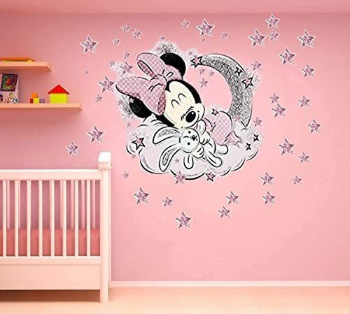 SchwartsCount Minnie Mouse Wall Decals, Removable Vinyl 40x60cm 1