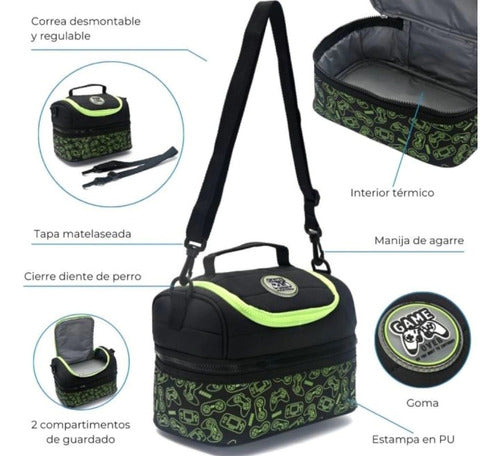 Modax Printed Lunch Bag (35408) Let's Play Gamer 1