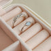 Rose.MVD Adjustable Couple's Rings Mother of Pearl Plated 3