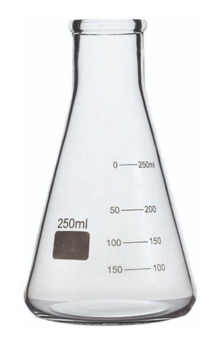 Erlenmeyer De Vidro Boca Estreita 250 Ml 0