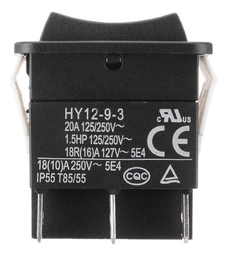 KEDU HY12-9-3 250V 20A On-Off-On Switch Button 2