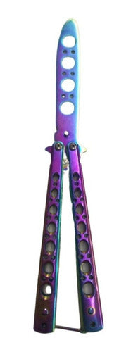 Butterfly Knife Blunt Blade Iridescent Training 1