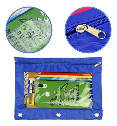 Youshares Pencil Case with 3 Rings - Colorful Storage Case 1