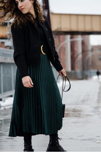 Elegant Trendy Pleated Crepe Skirt Deva 14